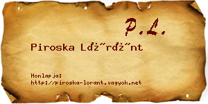 Piroska Lóránt névjegykártya