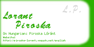 lorant piroska business card