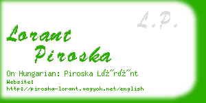 lorant piroska business card